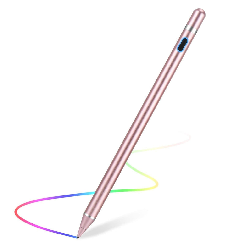 Stylus Pen for Touch Screens Rechargeable 1.5mm Fine Point Active Capacitive Stylus Smart Pencil Digital Compatible iPad and Most Tablet (Rose) - LeoForward Australia