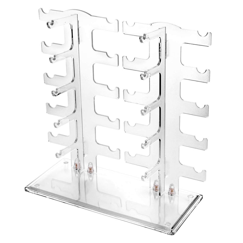  [AUSTRALIA] - Lamoutor 2 Row Sunglasses Rack Holder Glasses Display Stand Transparent