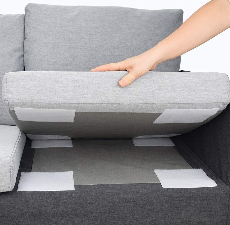  [AUSTRALIA] - Aobrill Non Slip Cushion Pad, Hook Loop Tape for Reduce Couch Cushions Sliding (6 x 6 inch)- (4PCS, White) 4