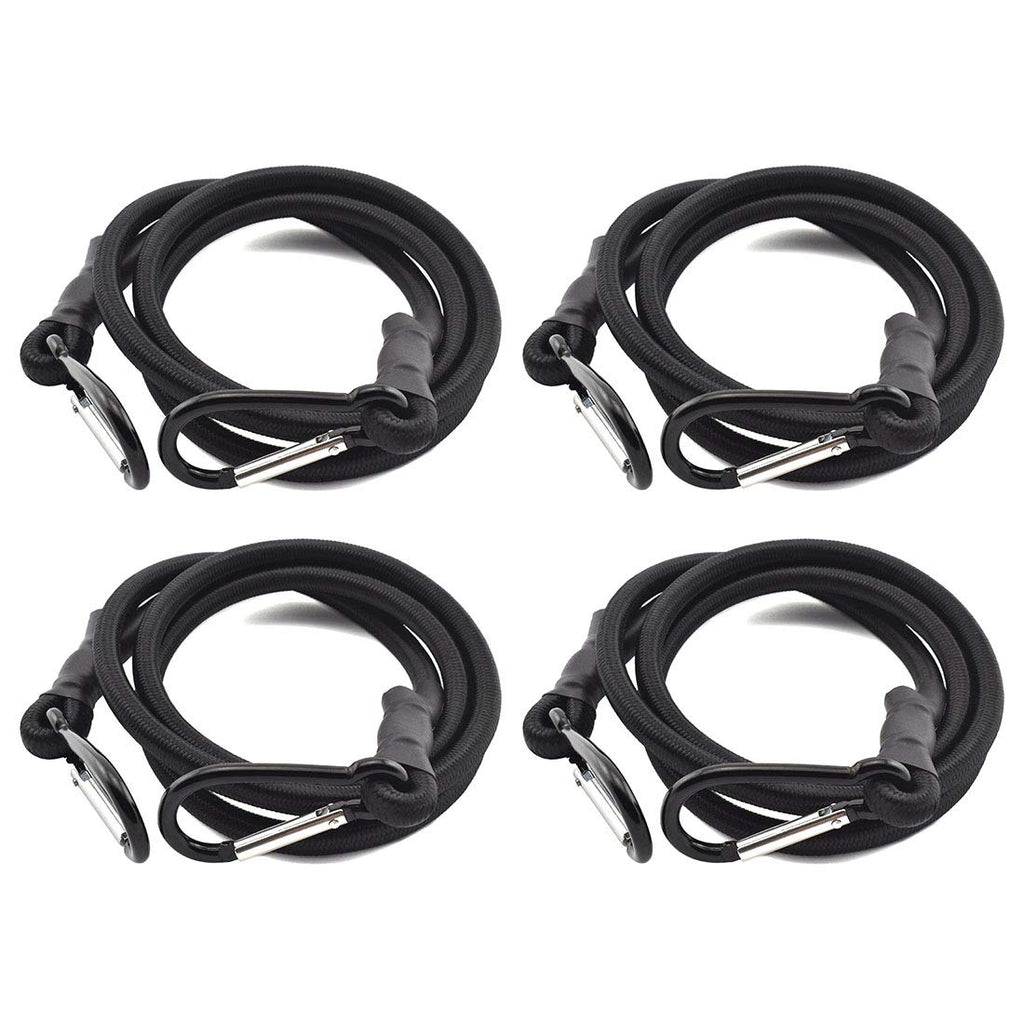  [AUSTRALIA] - SDTC Tech 18 Inch Bungee Cord with Carabiner Hook | 4 Pack Superior Latex Heavy Duty Straps Strong Elastic Rope Locks onto Anchor Points of Luggage Rack/Cargo/Camping/RV/Hand Carts etc. 18inch 4pack