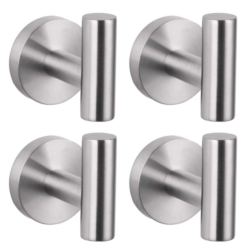  [AUSTRALIA] - GERZWY Bath Towel Hook SUS 304 Stainless Steel Coat/Robe Clothes Hook for Bath Kitchen Modern Hotel Style Wall Mounted 4 Pack Brushed Finish