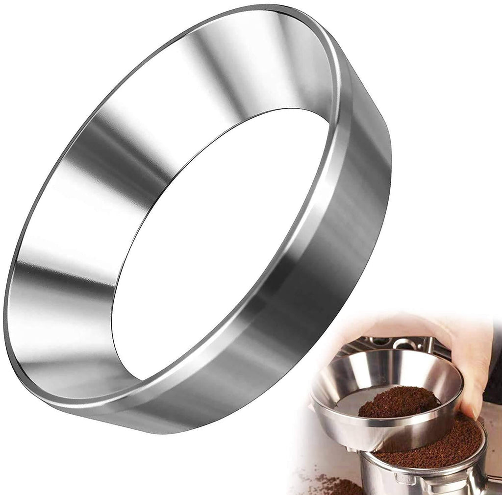  [AUSTRALIA] - 54mm Espresso Dosing Funnel, Stainless Steel Coffee Dosing Ring Replacement Funnel Compatible with 54mm Portafilter for Home/Cafe Use (Silver) Silver