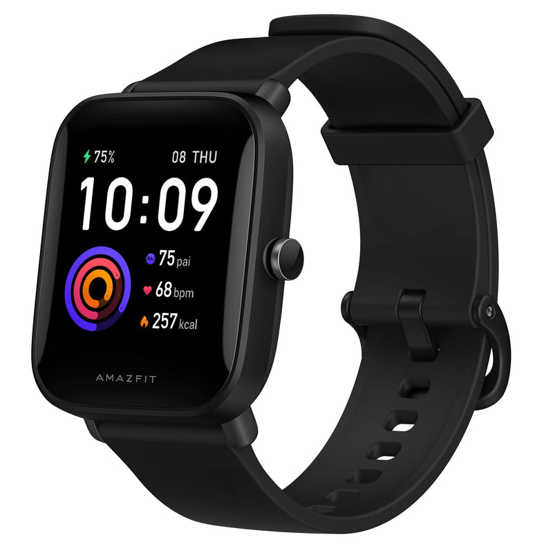  [AUSTRALIA] - Amazfit Bip U Smart Watch Fitness Tracker for Men Women with 60+ Sports Modes, 9-Day Battery Life, Blood Oxygen Breathing Heart Rate Sleep Monitor, 5 ATM Waterproof, for iPhone Android Phone (Black) Black