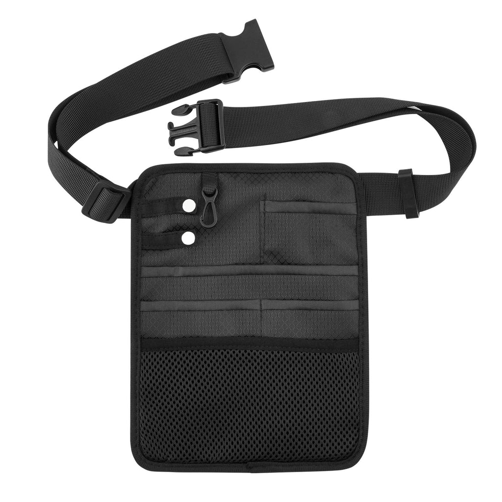  [AUSTRALIA] - Beautyflier Nylon 6 Pockets Medical Organizer Belt for Nurses, Nurse Organizer Waist Bag Pouch for Medical Scissors Care Kit Accessories Tool Case (Black, 8.5x6.25") Black 8.5x6.25"