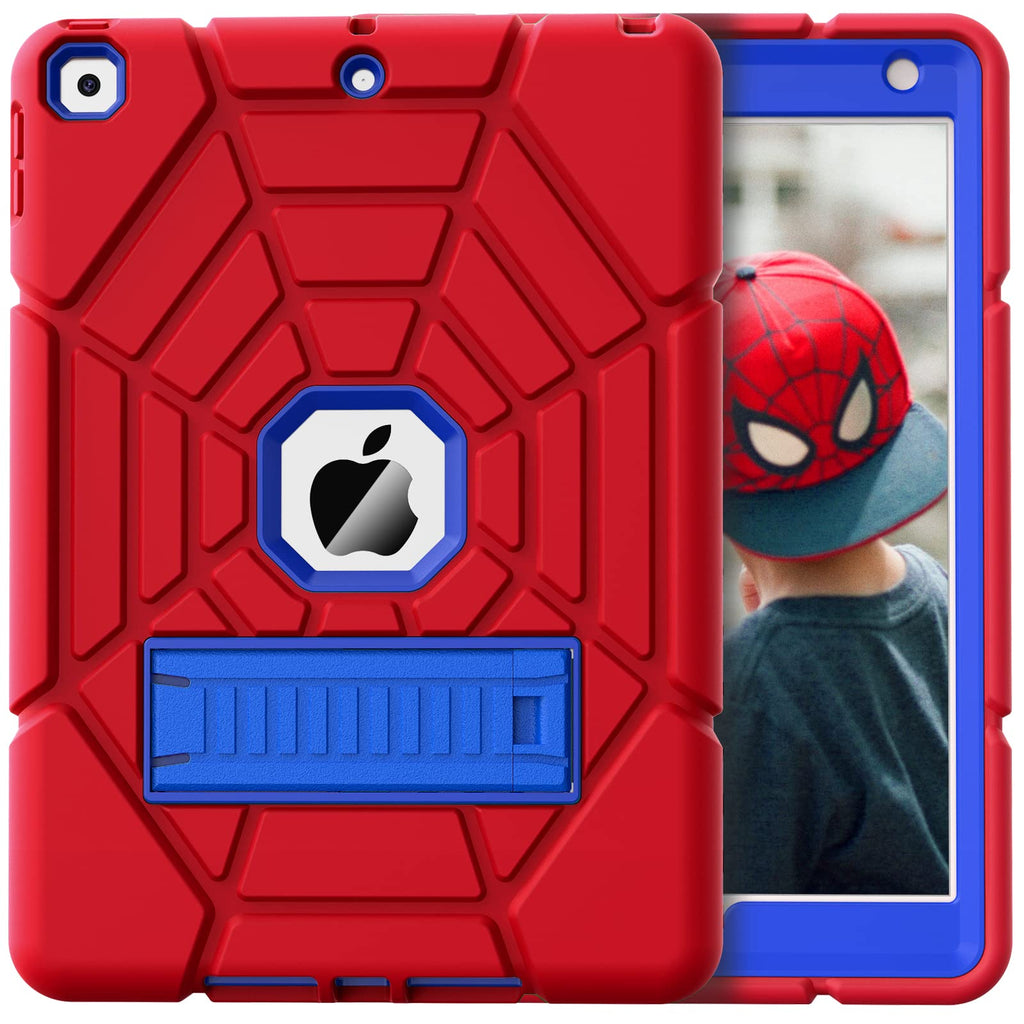  [AUSTRALIA] - Grifobes Kids Case for iPad 9th Generation Case, iPad 8th/7th Generation Case for Kids 2021/2020/2019,Heavy Duty Shockproof Rugged Case High Impact Protective Cover for iPad 9 8 7 Gen 10.2 inch RED+BLUE