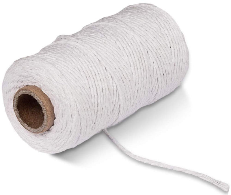  [AUSTRALIA] - 100M/328 Feet Cotton String Twines,Cotton Cord,Heavy Duty Packing String For DIY Crafts And Gift Wrapping (white) 1 Count (Pack of 1) White
