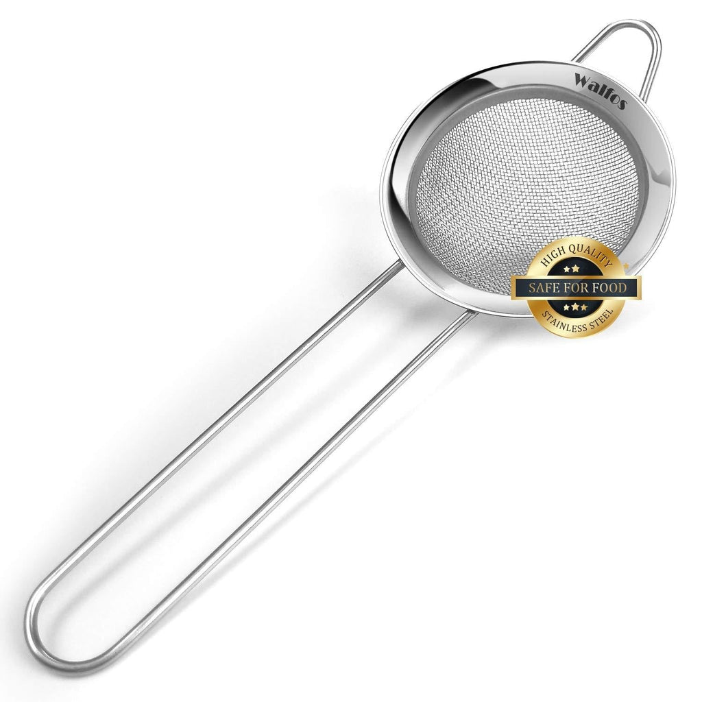 [AUSTRALIA] - Walfos Fine Mesh Strainers, Premium Stainless Steel Colanders and Sifters, with Reinforced Frame and Sturdy Handle, Perfect for Sift, Strain, Drain and Rinse Vegetables, Pastas and Tea（2.8") 2.8" fine mesh
