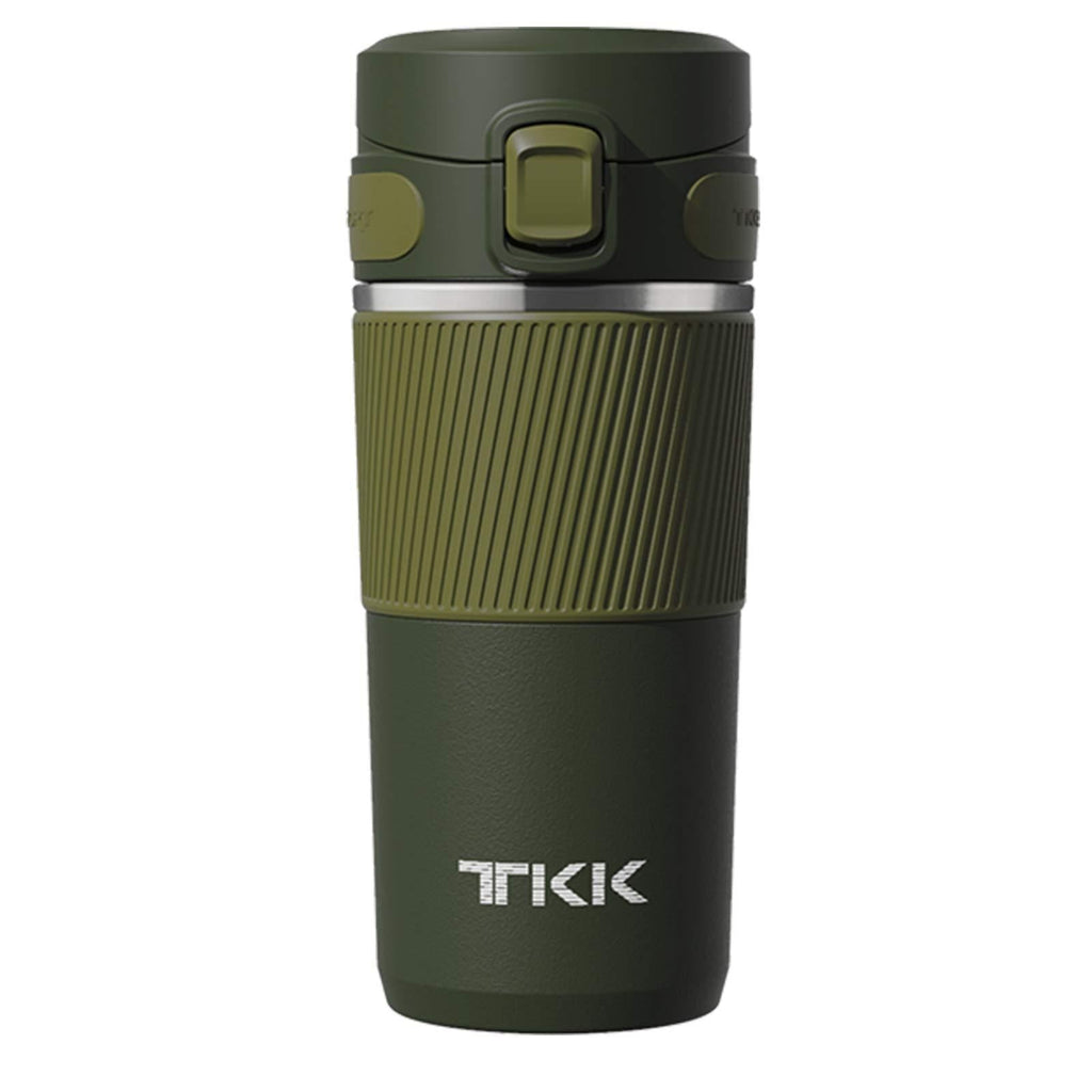  [AUSTRALIA] - Insulated Coffee Travel Mug, Stainless Steel Travel Tumbler Spill Proof, 14 oz, Army Green