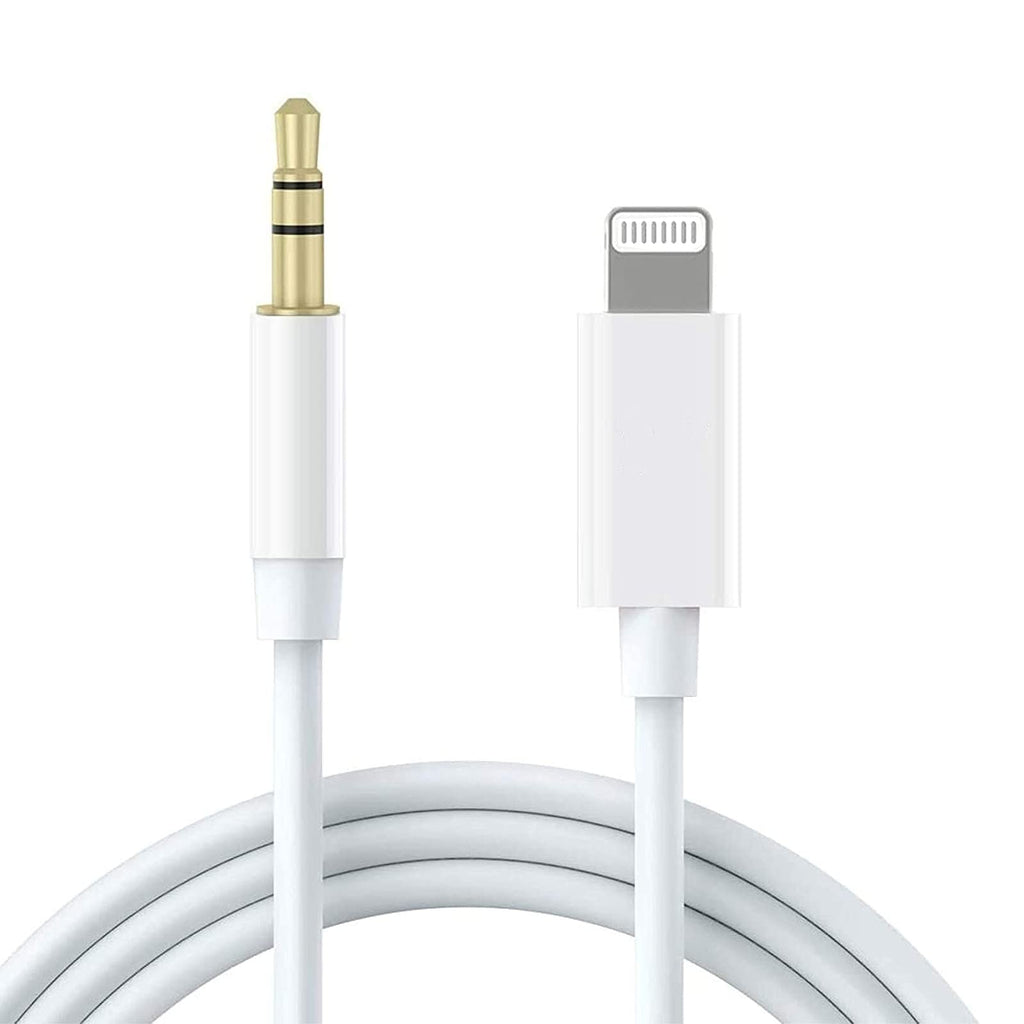  [AUSTRALIA] - Aux Cord for iPhone, Apple MFi Certified esbeecables Lightning to 3.5mm Aux Cable for Car Compatible with iPhone 13 12 11 XS XR X 8 7 6 iPad iPod for Car Home Stereo Headphone Speaker, 3.3FT White 1
