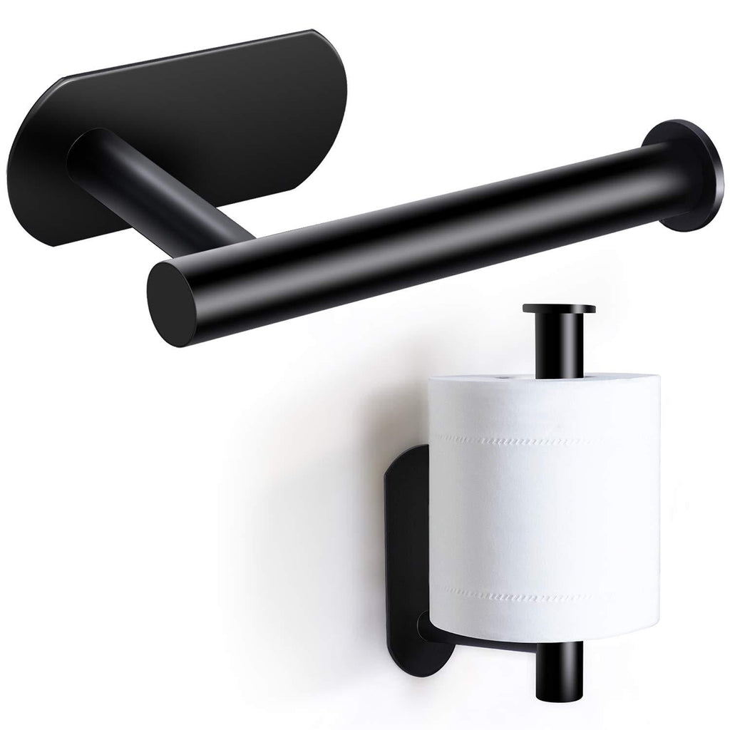  [AUSTRALIA] - LEHOM Toilet Paper Holder, Self Adhesive Toilet Paper Roll Holder for Bathroom Washroom Kitchen Stick On Wall Mount Matt Black