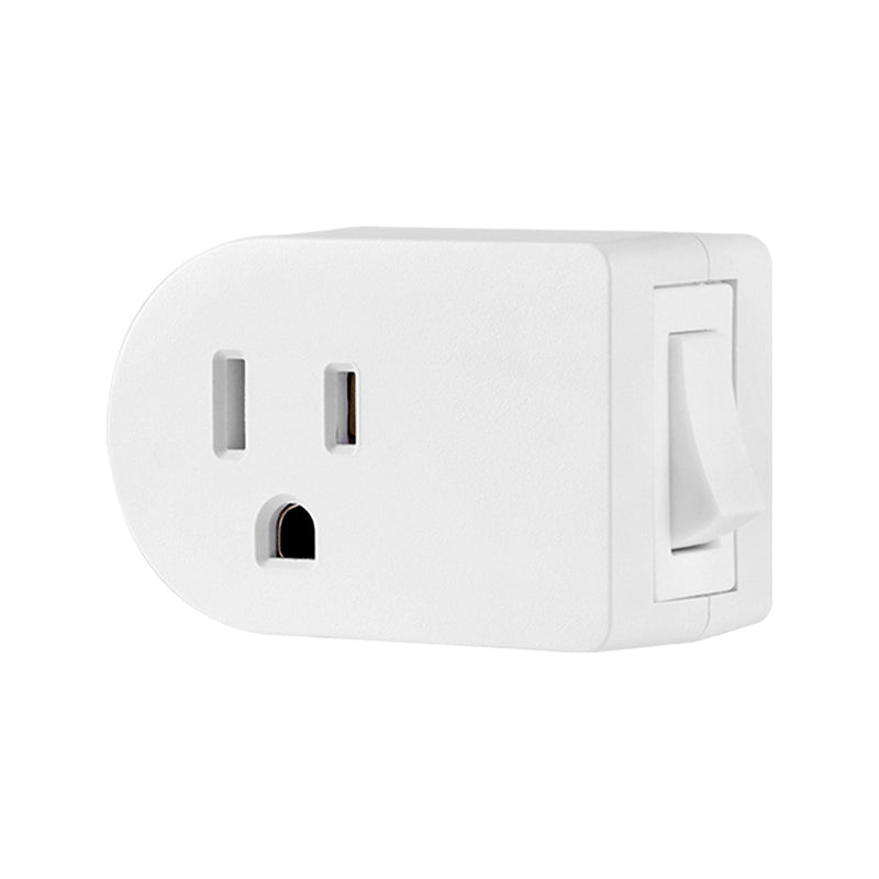  [AUSTRALIA] - Philips Accessories Philips Grounded Power, 3 Prong, Plug in Switch, Outlet Adapter, Easy to Install, for Indoor Lights and Small Appliances, Energy Saving, UL Listed, White, SPS1101WA/37 1 Outlet | On/Off Switch