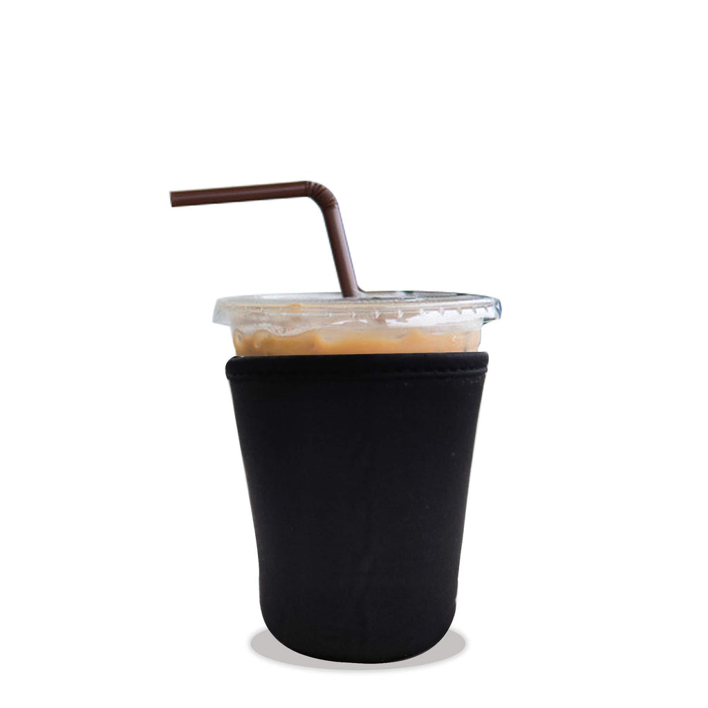  [AUSTRALIA] - PuFivewr Reusable Iced Coffee Cup Insulator Sleeve for Cold Beverages and Neoprene Holder for Starbucks Coffee, McDonalds, Dunkin Donuts, More (Black, 16oz - 18oz) Black