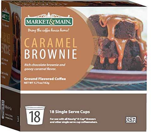  [AUSTRALIA] - Market & Main OneCup, Caramel Brownie, Compatible with Keurig K-cup Brewers, 18 Count