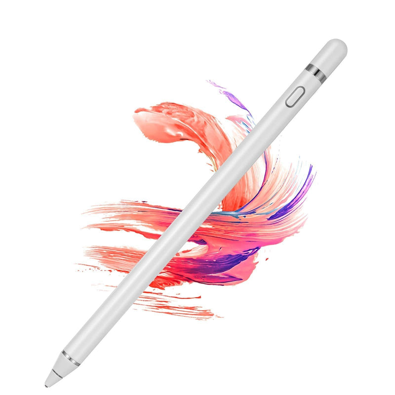 Active Stylus Pens for Touch Screens, Digital Stylish Pen Pencil Rechargeable Compatible with Most Capacitive Touch Screens (White) WHITE - LeoForward Australia