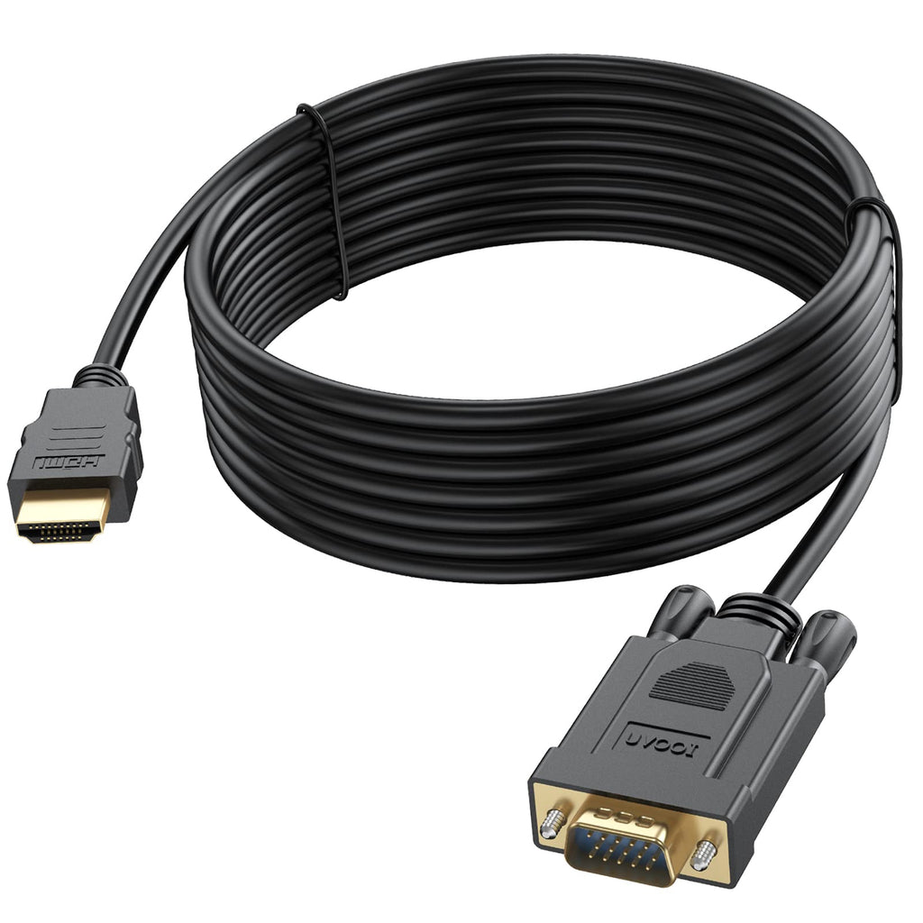 HDMI to VGA Cable 15FT, Un-bidirectional Computer HDMI to VGA Monitor Video Cord Compatible for Raspberry Pi, Roku,Computer, Desktop, Laptop, PC, Monitor, Projector, HDTV and More multico - LeoForward Australia