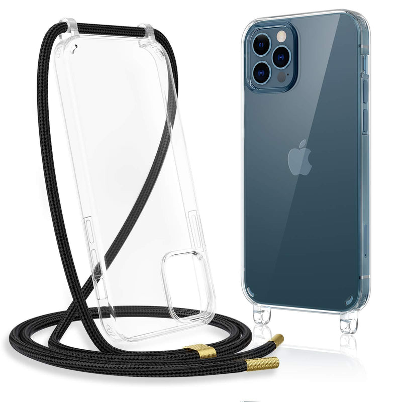  [AUSTRALIA] - Caka Clear Case for iPhone 12 Pro Max, iPhone 12 Pro Max Case with Crossbody Strap Adjustable Neck Lanyard Clear with Design Shockproof Protective Case for iPhone 12 Pro Max 6.7 inches -Clear