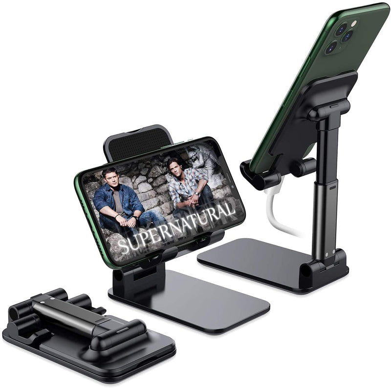  [AUSTRALIA] - Foldable Cell Phone Stand, Yoozon [2021 Updated] Angle & Height Adjustable Desk Phone Holder with Stable Anti-Slip Design Compatible with iPhone 13 Mini/13 Pro Max/12/12 Pro/Smartphones/Kindle Black