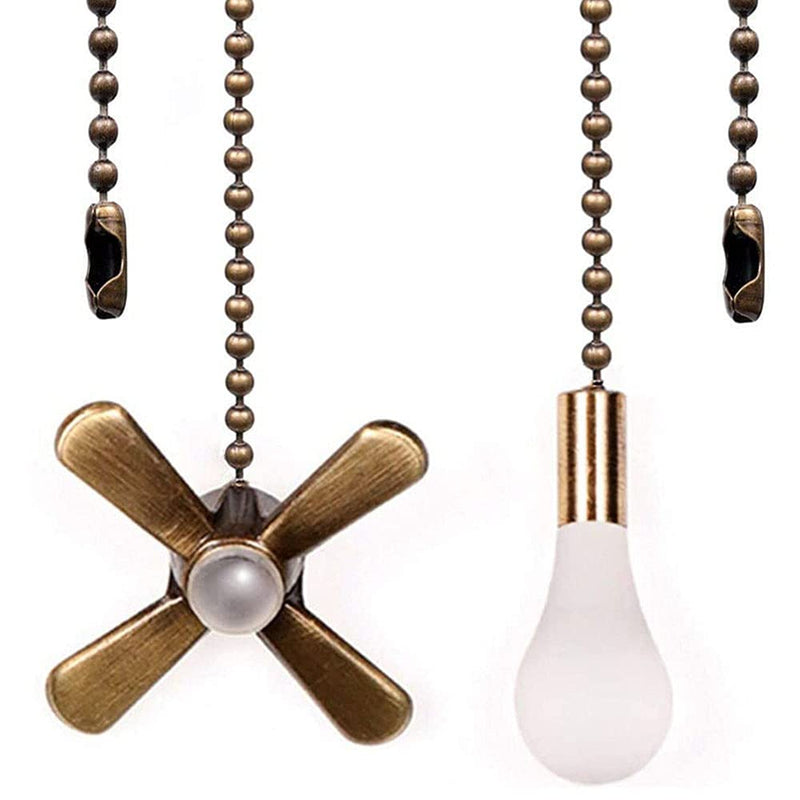  [AUSTRALIA] - Ceiling Fan Pull Chain Decorative Ornaments Extension for 13.6 Inches Fan Pulls Light and Fan for Ceiling Light Lamp Fan Chain 2 Pcs (Bronze) Pull Chain (Bronze)