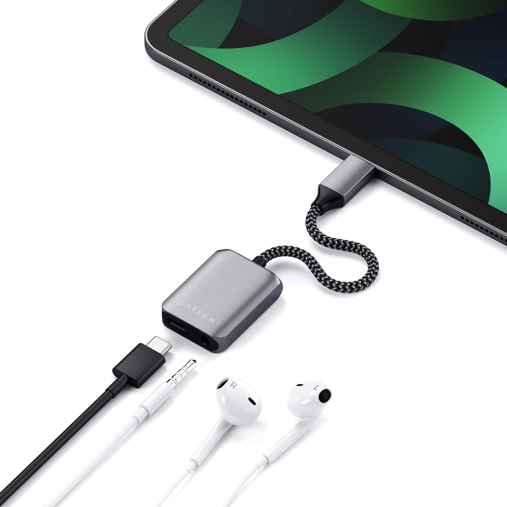 Satechi USB-C PD Audio Adapter - 3.5mm Headphone Jack Port & PD 3.0 Charging - Compatible with 2020/2018 iPad Pro, 2020 iPad Air, Google Pixel 3/XL/2, Microsoft Surface Go - LeoForward Australia