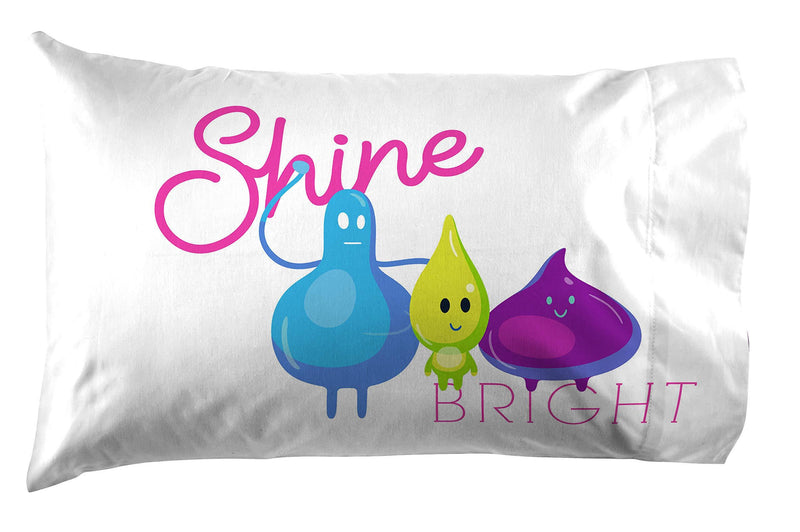 [AUSTRALIA] - Jay Franco Over The Moon Shine Bright 1 Single Reversible Pillowcase - Double-Sided Kids Super Soft Bedding (Official Netflix Product)