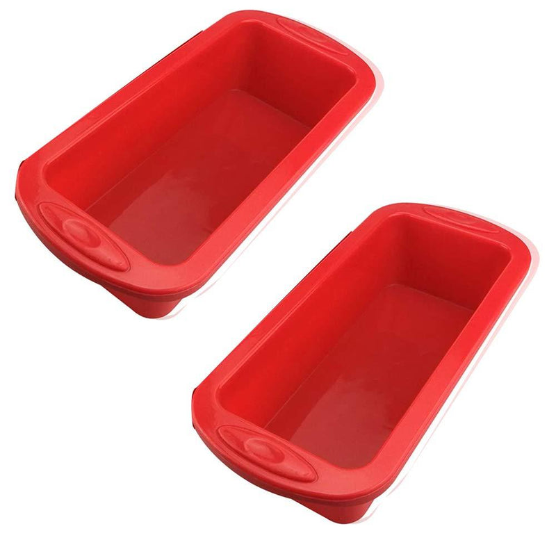  [AUSTRALIA] - 2 pack Silicone Bread and Loaf Pans - Non-Stick Silicone Baking Mold for Homemade Breads, Cakes, Meatloaf -Red