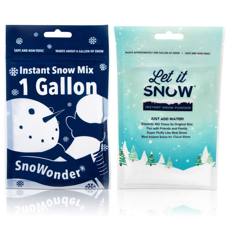  [AUSTRALIA] - Let It Snow and SnoWonder Instant Snow Powder for Slime and Holiday Decorations - Artificial Snow Mix Makes 2 Gallons of Fake Snow - Made in The USA