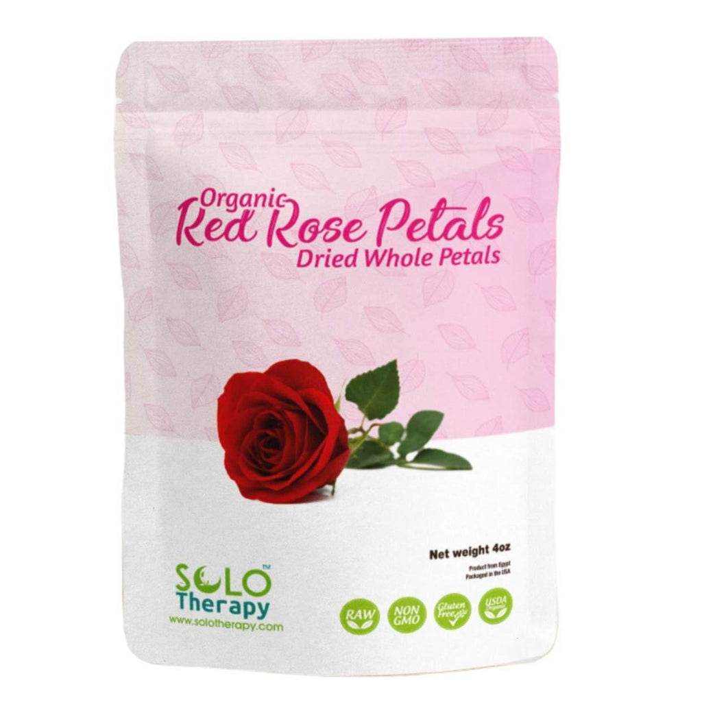  [AUSTRALIA] - Organic Red Rose Petals 4 oz. , Dried Rose Petals , Rose Tea, Pétalos de Rosas Rojas, Cosmetics , Food Grade, Food Decorating , Product From Egypt, Packaged in the USA