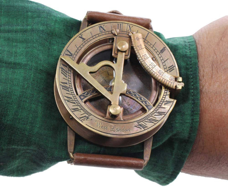  [AUSTRALIA] - ROORKEE INSTRUMENTS (INDIA) A NAUTICAL REPRODUCTION HOUSE Wrist Band/Wrist Watch/Sundial Compass/Wrist Sundial/Stempunk Watch