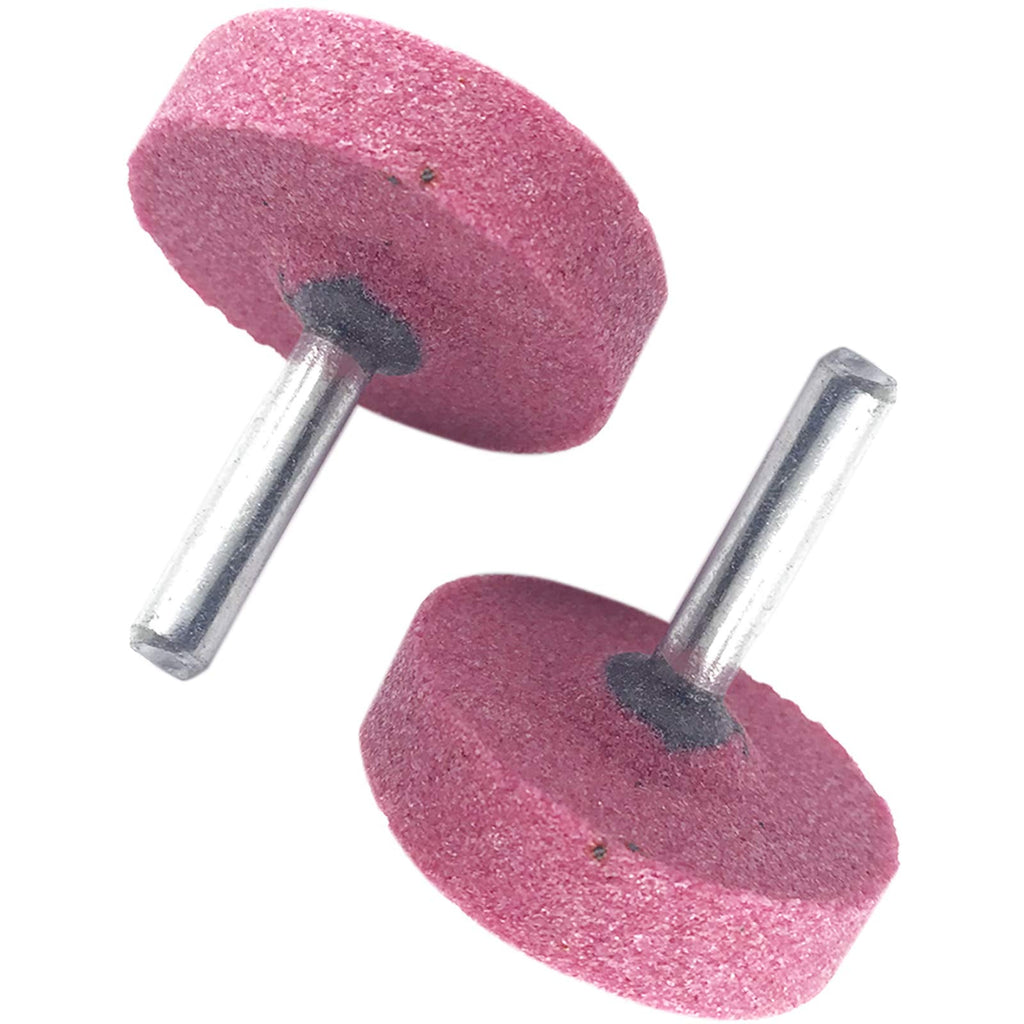  [AUSTRALIA] - Pink Abrasive Stone 6mm Shank Abrasive Mounted Points 30x10mm Disc Head Grinding Wheel Ceramic Mounted Grinding Mounted Points 4PCS (Pink, 30x10mm)