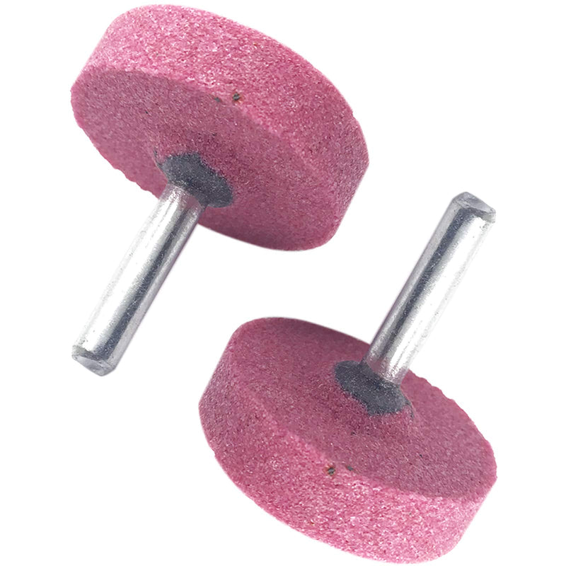  [AUSTRALIA] - Pink Abrasive Stone 6mm Shank Abrasive Mounted Points 30x10mm Disc Head Grinding Wheel Ceramic Mounted Grinding Mounted Points 4PCS (Pink, 30x10mm)