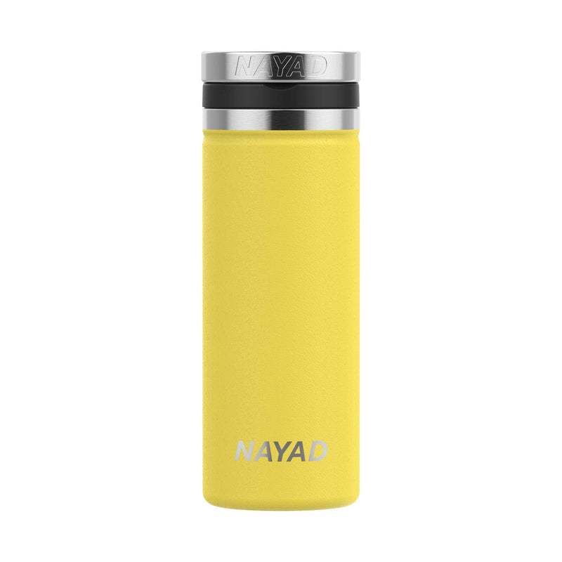  [AUSTRALIA] - Nayad Roamer Stainless Steel Vacuum Insulated Thermos Bottle, Automotive Cup Holder Compatible Travel Coffee Mug Water Bottle with Lid for Iced Cold/Hot Drinks (18 oz, Neon Yellow) 18 oz