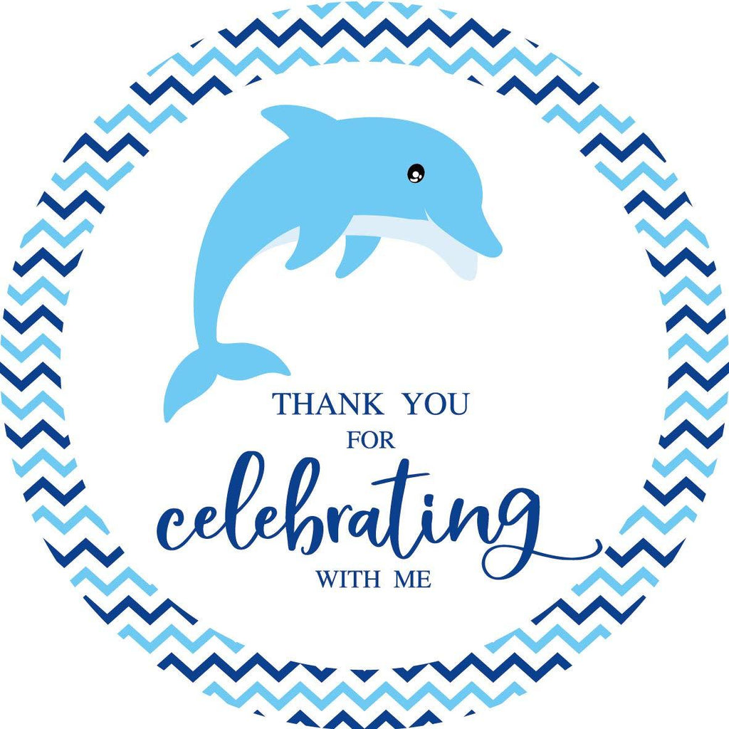 Dolphin Party Thank You Stickers, 40-Pack 2" Dolphin Birthday Bridal Graduation Baby Shower Sticker Labels, Decorations - LeoForward Australia