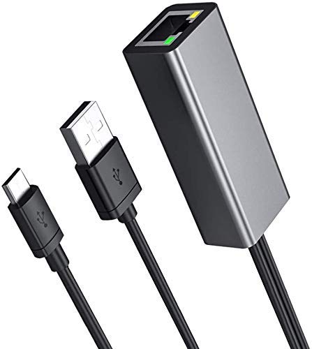  [AUSTRALIA] - Fire TV Stick Ethernet Adapter,Ethernet Adapter for Fire Stick and Chromecast,Chromecast Ultra 4k,Fire TV Cube,Chromecast 3/2/1,Micro USB to LAN RJ45 with Power Supply Cable