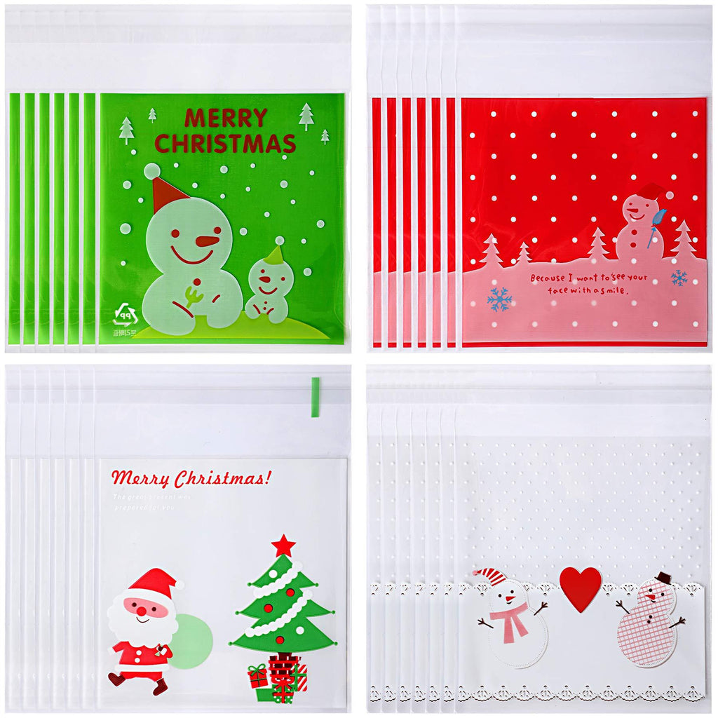  [AUSTRALIA] - 400 PCS Christmas Candy Bags Self-adhesive Bags for Christmas Party Suppliers