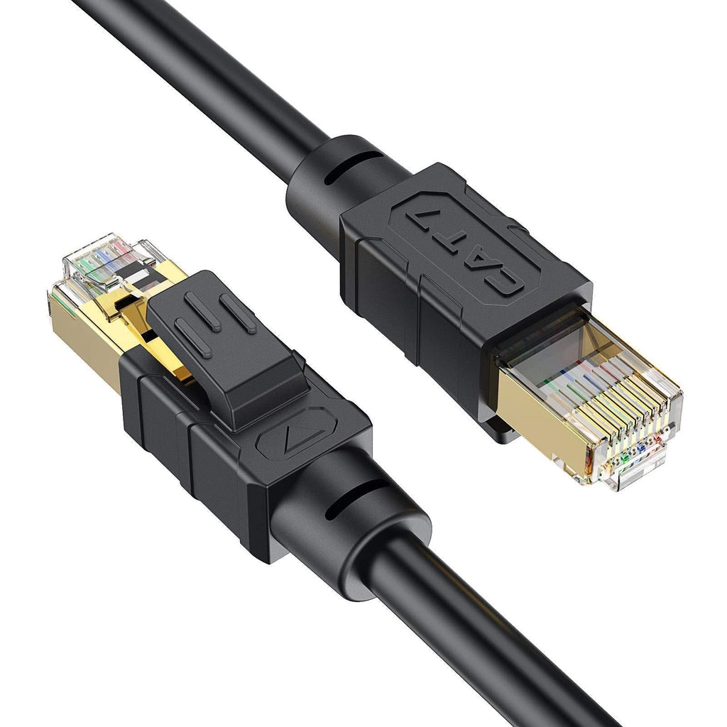  [AUSTRALIA] - Cat7 Ethernet Cable 10ft, Aifxt Heavy Duty Cat7 Gigabit Network RJ45 LAN Cable 10Gbps High Speed for Gaming PS4, Xbox One, Smart TV, Switch, PC, Laptop, Modem, Router, Computer Black