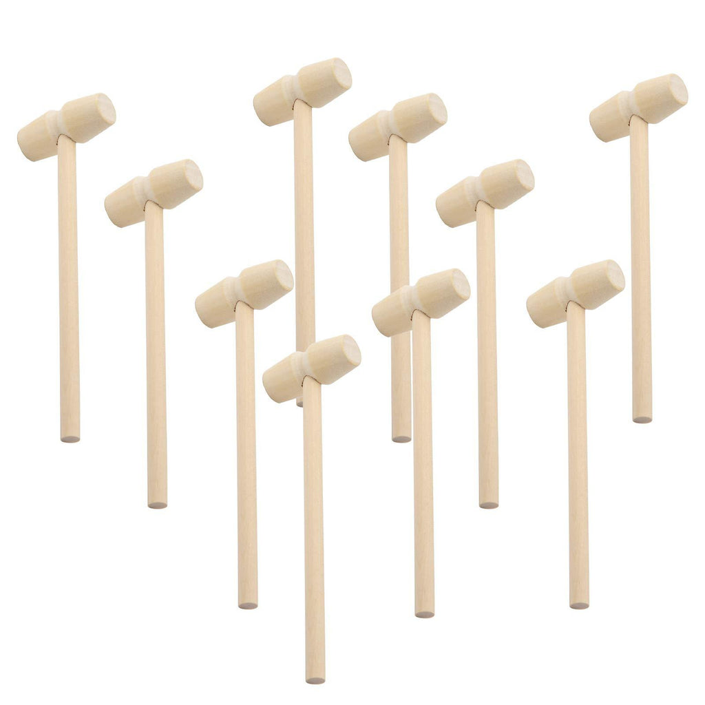  [AUSTRALIA] - TOYMIS 10Pcs Wooden Crab Mallets Seafood Shellfish Hammers Dessert Making Mallet for Cracking Chocolate Seafood Shell, Wmall Wooden Mallets