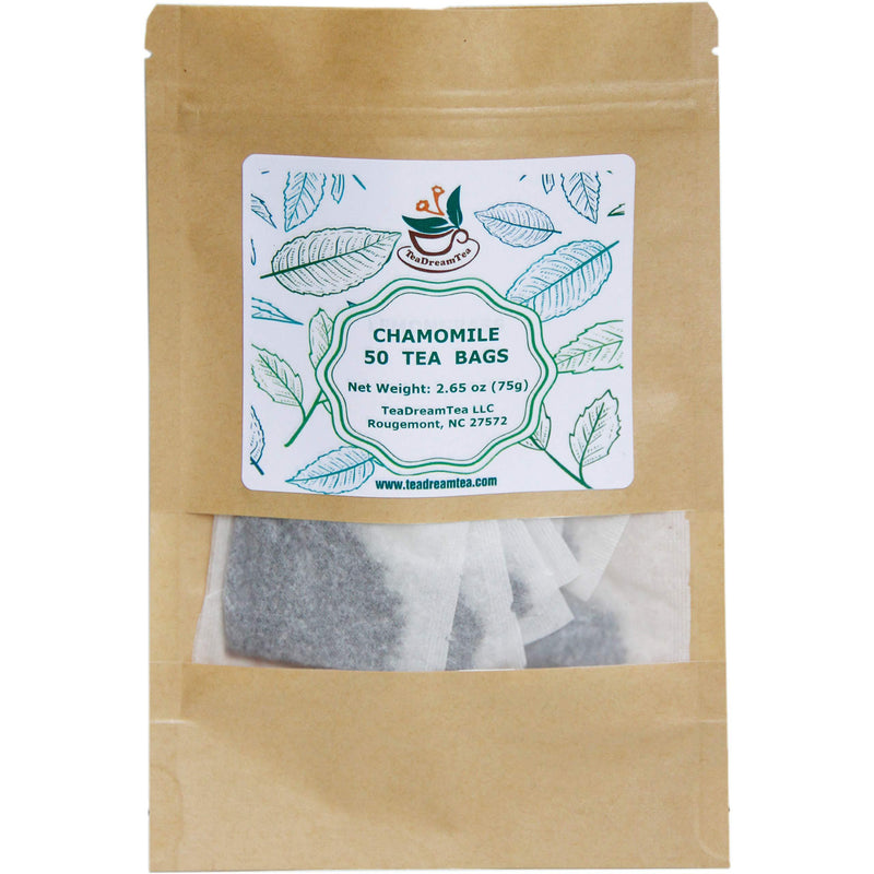  [AUSTRALIA] - TeaDeam Tea Chamomile Tea Bags | Caffeine-Free & Sleep Time Tea | Chamomile Flowers Aroma - For Relieving Stress | Brew Hot Or Iced | 50 Tea Bags 50 Count (Pack of 1)