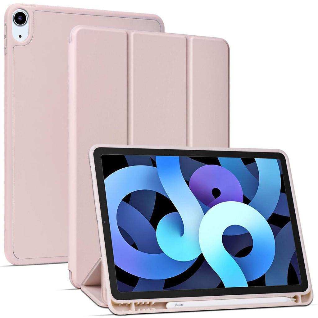  [AUSTRALIA] - Arae for iPad Air 4 Generation 10.9 Case (2020) Auto Wake / Sleep Feature Standing Cover, Rosegold Rose Gold