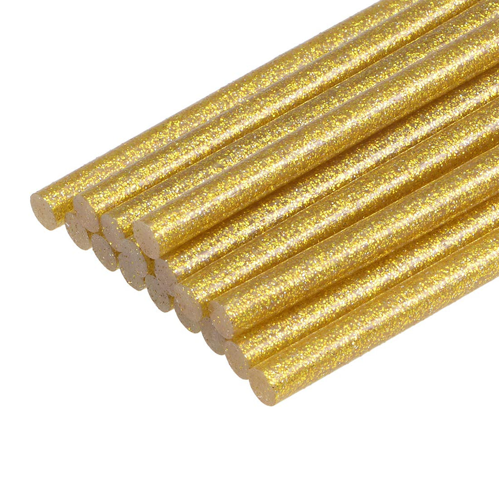  [AUSTRALIA] - uxcell Mini Hot Glue Gun Sticks 4-inch x 0.27-inch for Glue Guns, Glitter Gold 16pcs