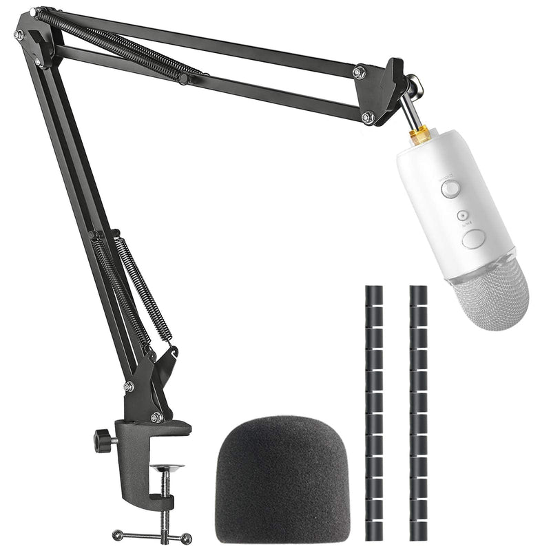  [AUSTRALIA] - Yeti Mic Boom Arm Stand with Pop Filter, Compatible with Blue Yeti, Blue Yeti Pro USB Microphone with Cable Sleeve by SUNMON