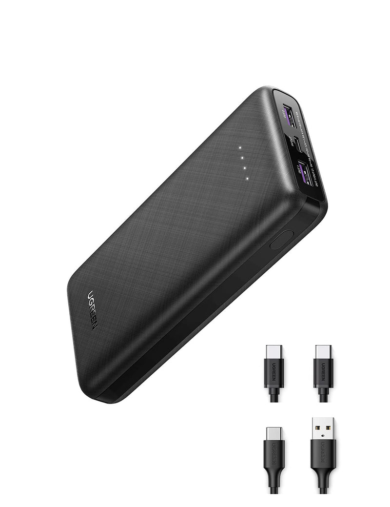 [AUSTRALIA] - UGREEN Portable Charger 20000mAh - PD 20W Power Bank Fast Charging, USB Portable Charger Including 2 USB-C Cables, Compatible with Galaxy S21/S20/Note 20/S10, iPhone 13/13 Pro/12/iPad, Pixel 5/4a