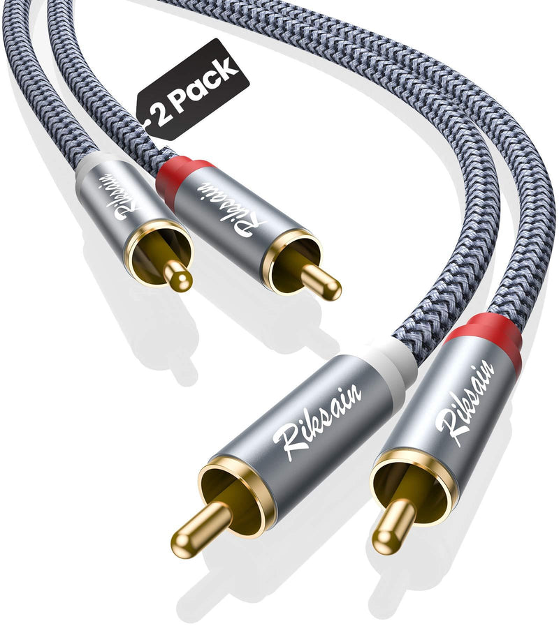 RCA Cable, RIKSOIN 2-Pack (8 Feet) 2-RCA Male to 2-RCA Male Subwoofer Audio [Shield, Hi-Fi Sound] Nylon Braided Cable for HDTVs, Home Theater, Gaming Consoles, Hi-Fi Speakers, DVD Players & More 2 pack - LeoForward Australia