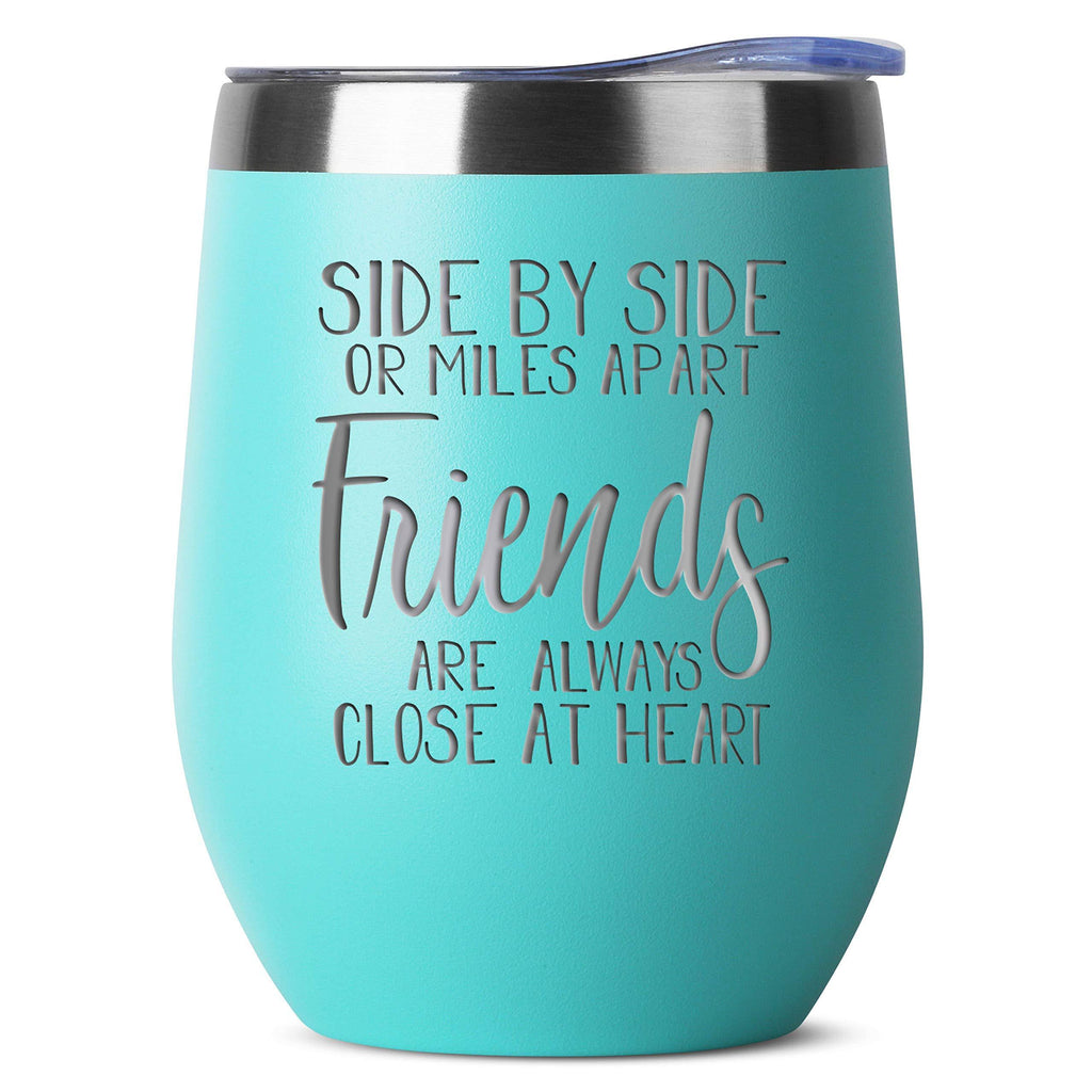  [AUSTRALIA] - Best Friend Birthday Gifts for Women - Friends Are Always Close At Heart - 12 oz Mint Insulated Stainless Steel Tumbler w/Lid - Birthday Christmas Going Away Bday Present - Personalized Women Presents