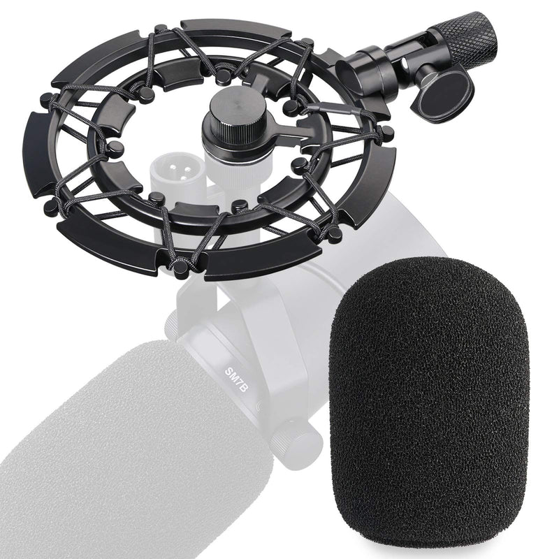  [AUSTRALIA] - YOUSHARES SM7B Shock Mount with Pop Filter Matching Mic Boom Arm Stand, Compatible with Shure SM7B Microphone