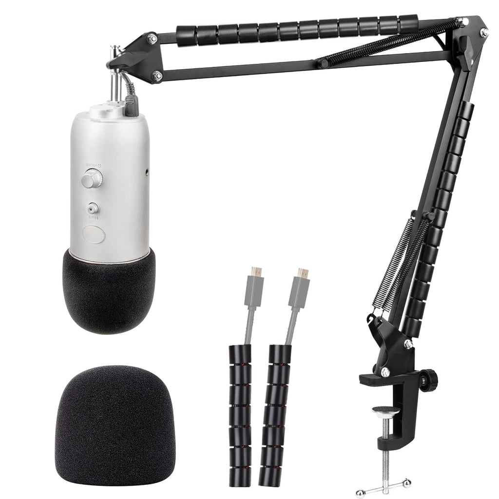  [AUSTRALIA] - Blue Yeti Mic Stand with Foam Cover Windscreen - Microphone Boom Arm Stand with Pop Filter Compatible with Blue Yeti, Blue Yeti Pro Mic by YOUSHARES