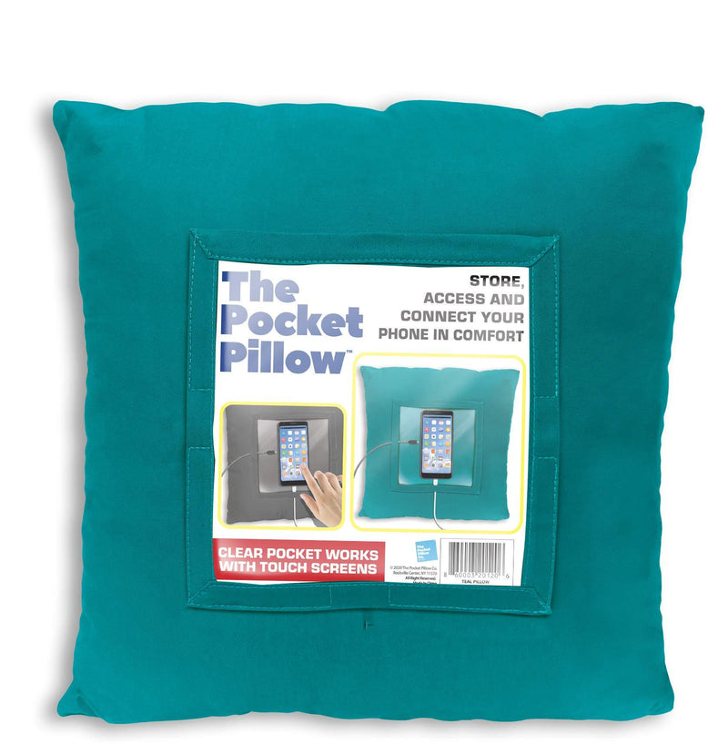  [AUSTRALIA] - The Pocket Pillow | Unique and Comfortable | Enjoy Your Cell Phone Hands Free | Clear Window Allows for Chat, Video, Social with a Soft Pillow for Support | Great Picture Frame (Cool Blue) Cool Blue