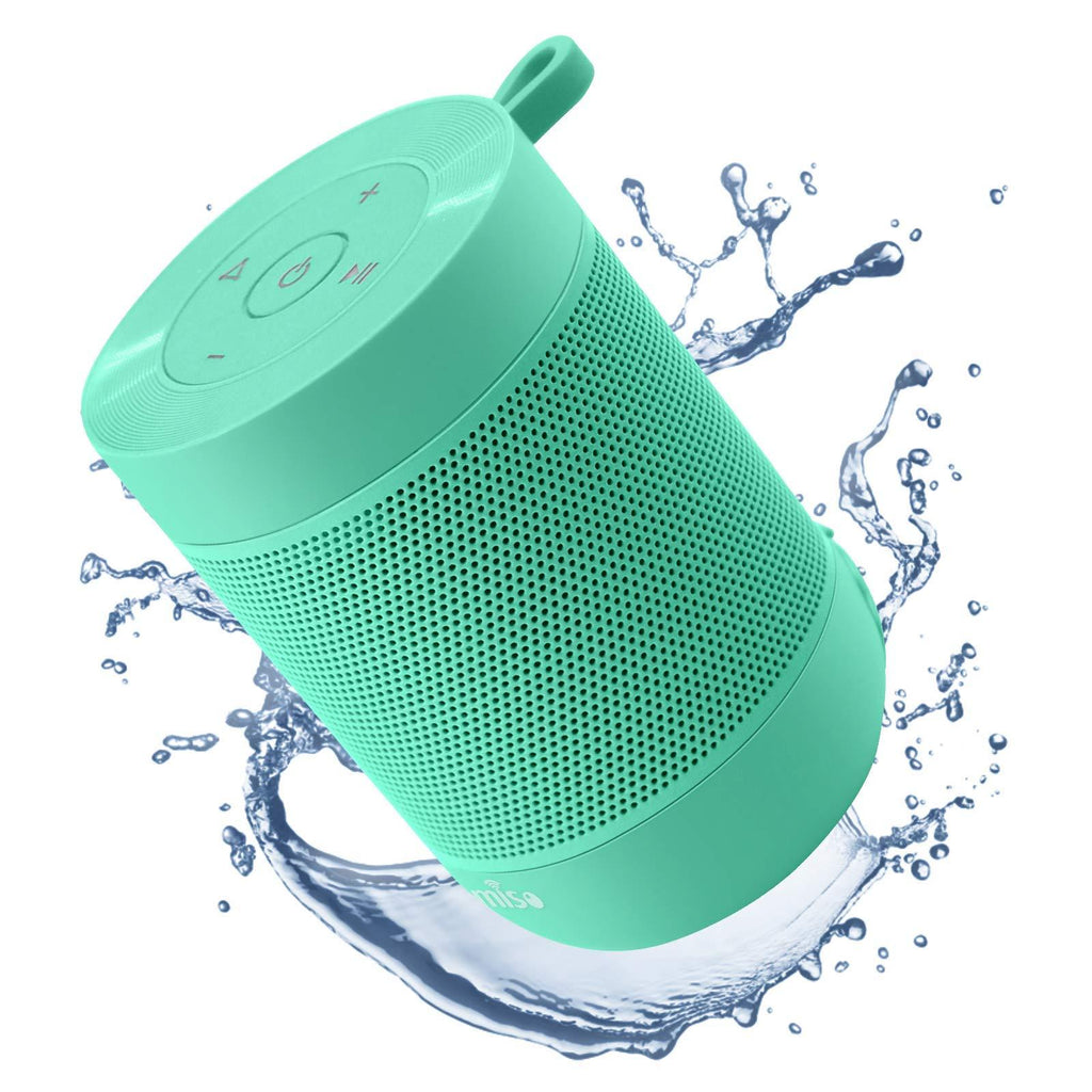 Portable Bluetooth Speaker, COMISO Small Wireless Shower Speaker 360 HD Loud Sound Stereo Pairing Waterproof Mini Pocket Size Built in Mic Support TF Card for Travel Outdoors Home Office Mint - LeoForward Australia