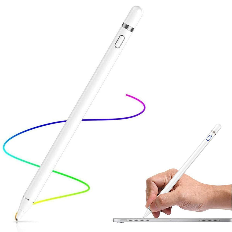 Active Stylus Pencil Compatible for Apple,Stylus Pens for Touch Screens, Capacitive Pencil for Kid Student Drawing, Writing,High Sensitivity,for Touch Screen Devices Tablet,Smartphone (White) White - LeoForward Australia