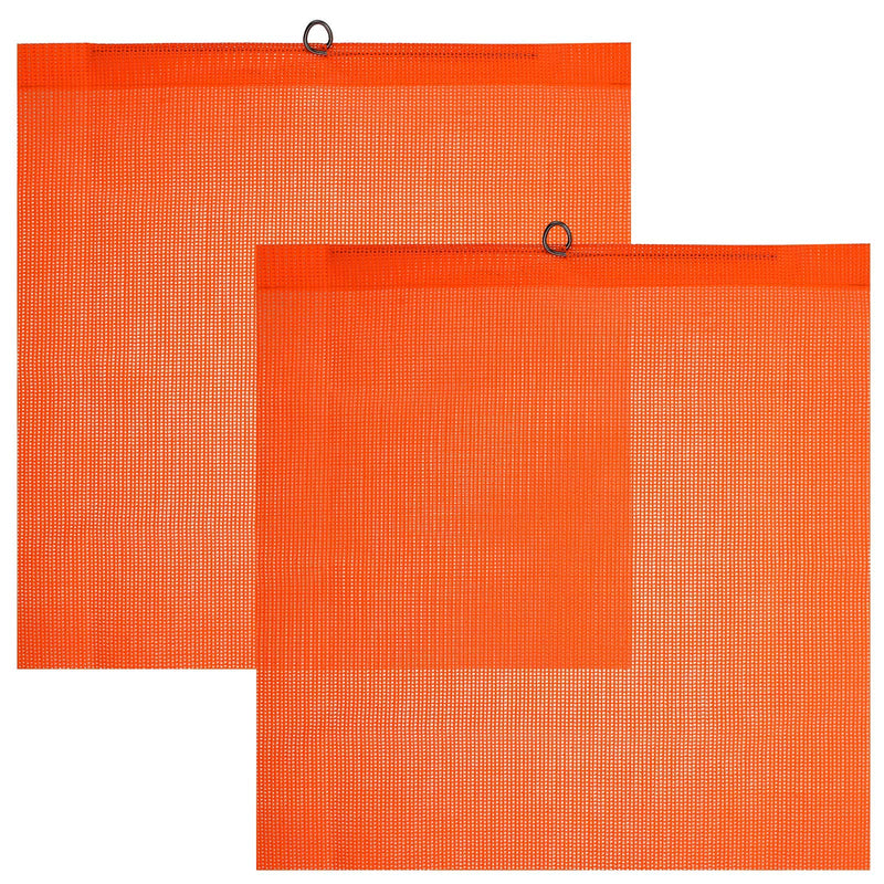  [AUSTRALIA] - 2 Pieces 18 x 18 Inch Safety Flags with Wire Loop Mesh Safety Flag Warning Flag Trailer Safety Flag for Truck and Pedestrian Crossings (Orange-red) Orange-red