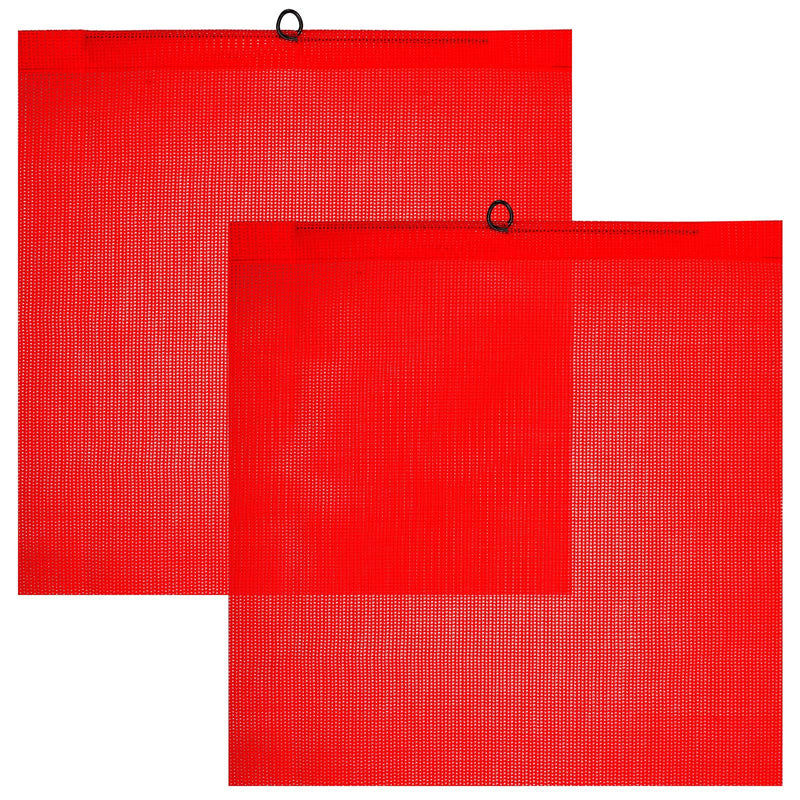  [AUSTRALIA] - 2 Pieces 18 x 18 Inch Safety Flags with Wire Loop Mesh Safety Flag Warning Flag Trailer Safety Flag for Truck and Pedestrian Crossings (Deep Red) Deep Red